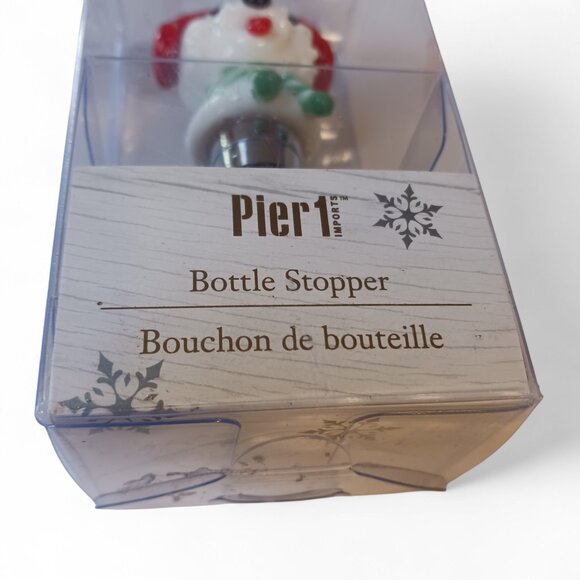 NWT Pier 1 Christmas Dog Wine Bottle Stopper – Red Earmuffs & Scarf 🎄 - Picture 5 of 9